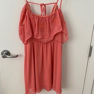 Flowy spring summer coral pink dess